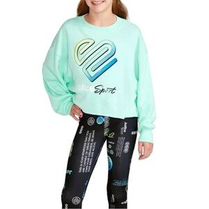 Justice J -Sport Girls Active Long Sleeve Crewneck Sweatshirt & Leggings